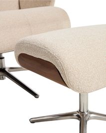 Draaifauteuil met voetbank TORIEL - Chocoladebruin KAV S00247FA12