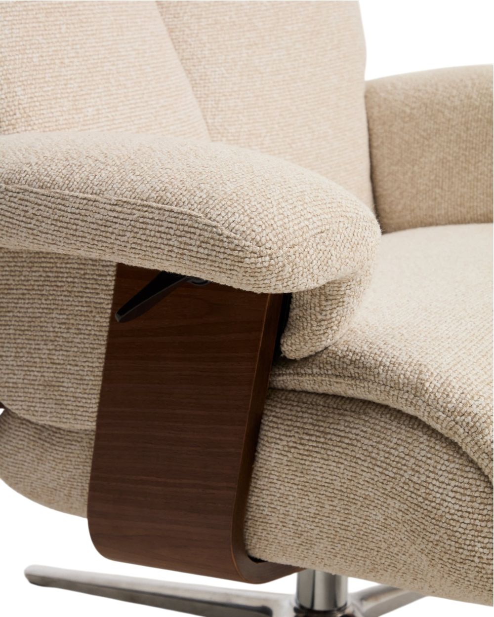 Draaifauteuil met voetbank TORIEL - Chocoladebruin KAV S00247FA12