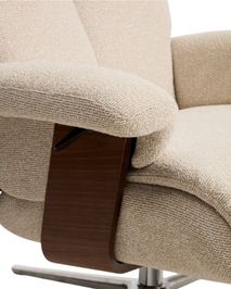 Draaifauteuil met voetbank TORIEL - Chocoladebruin KAV S00247FA12
