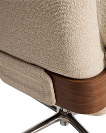 Draaifauteuil met voetbank TORIEL - Chocoladebruin KAV S00247FA12