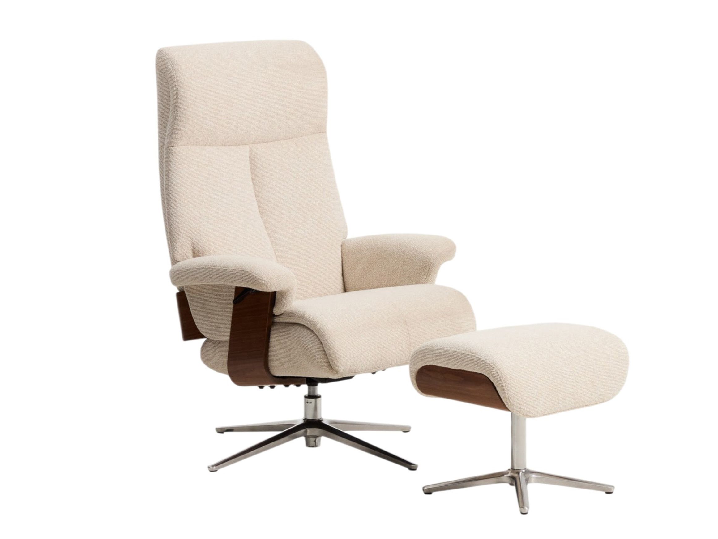 Draaifauteuil met voetbank TORIEL - Chocoladebruin