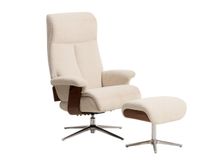 Draaifauteuil met voetbank TORIEL - Chocoladebruin KAV S00247FA12
