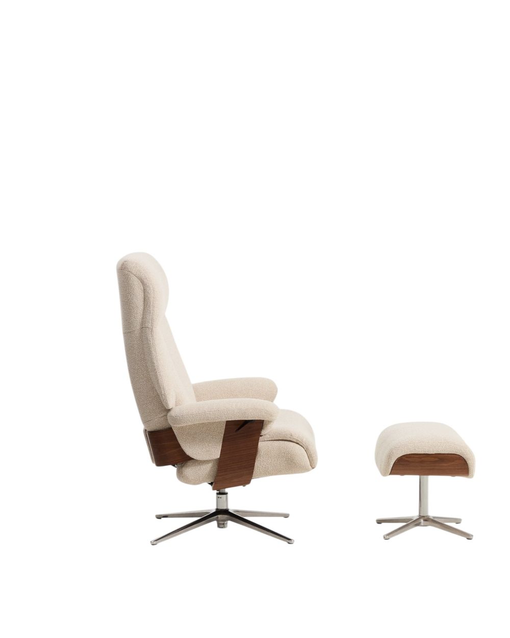 Draaifauteuil met voetbank TORIEL - Chocoladebruin KAV S00247FA12