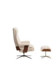 Draaifauteuil met voetbank TORIEL - Chocoladebruin KAV S00247FA12