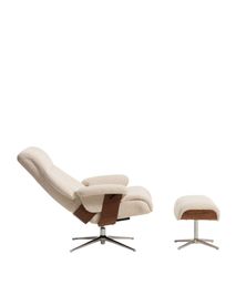 Draaifauteuil met voetbank TORIEL - Chocoladebruin KAV S00247FA12