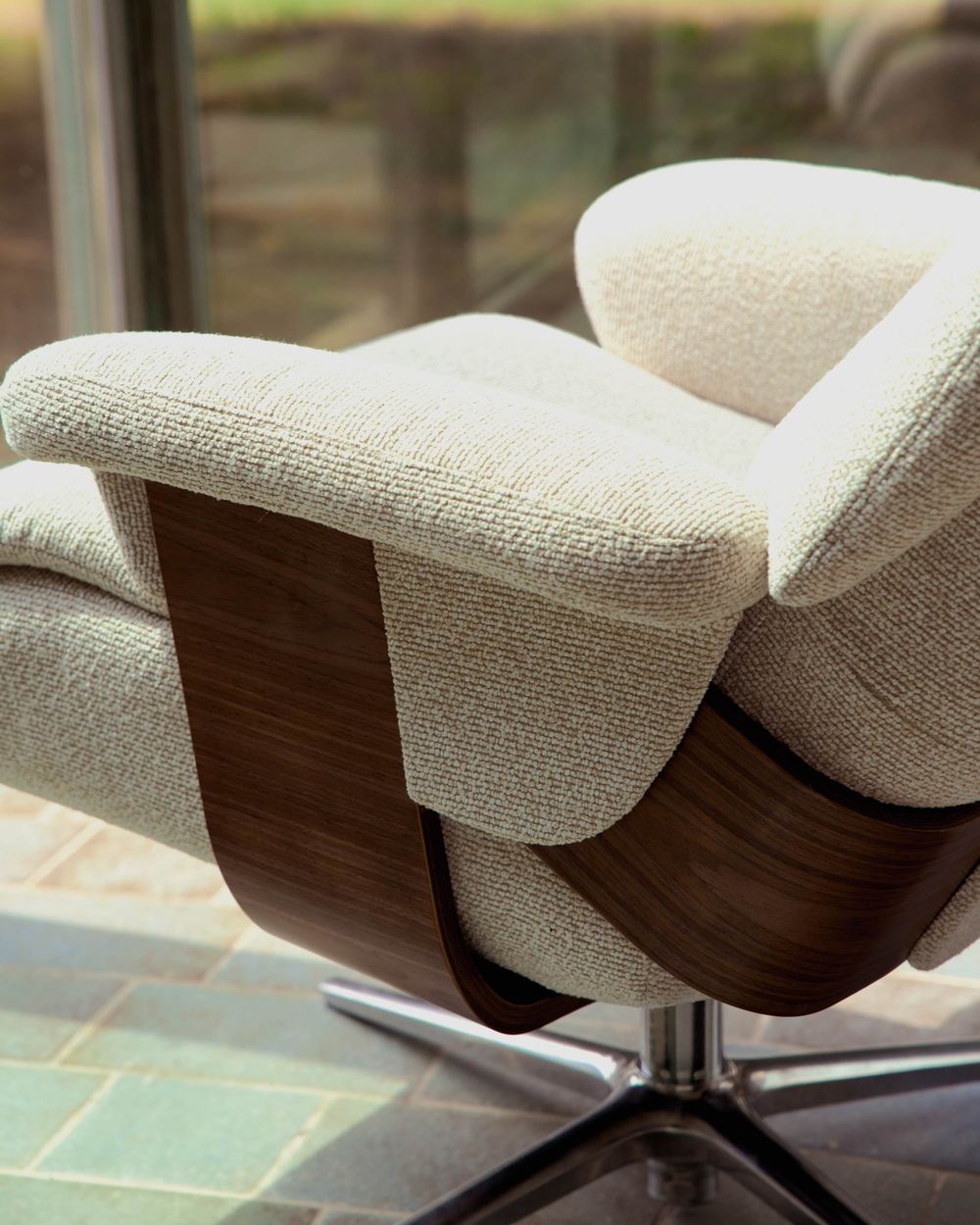 Draaifauteuil met voetbank TORIEL - Chocoladebruin KAV S00248FA12