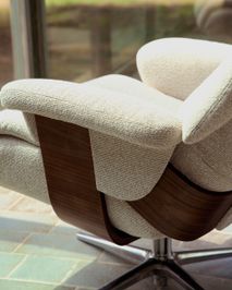 Draaifauteuil met voetbank TORIEL - Chocoladebruin KAV S00248FA12
