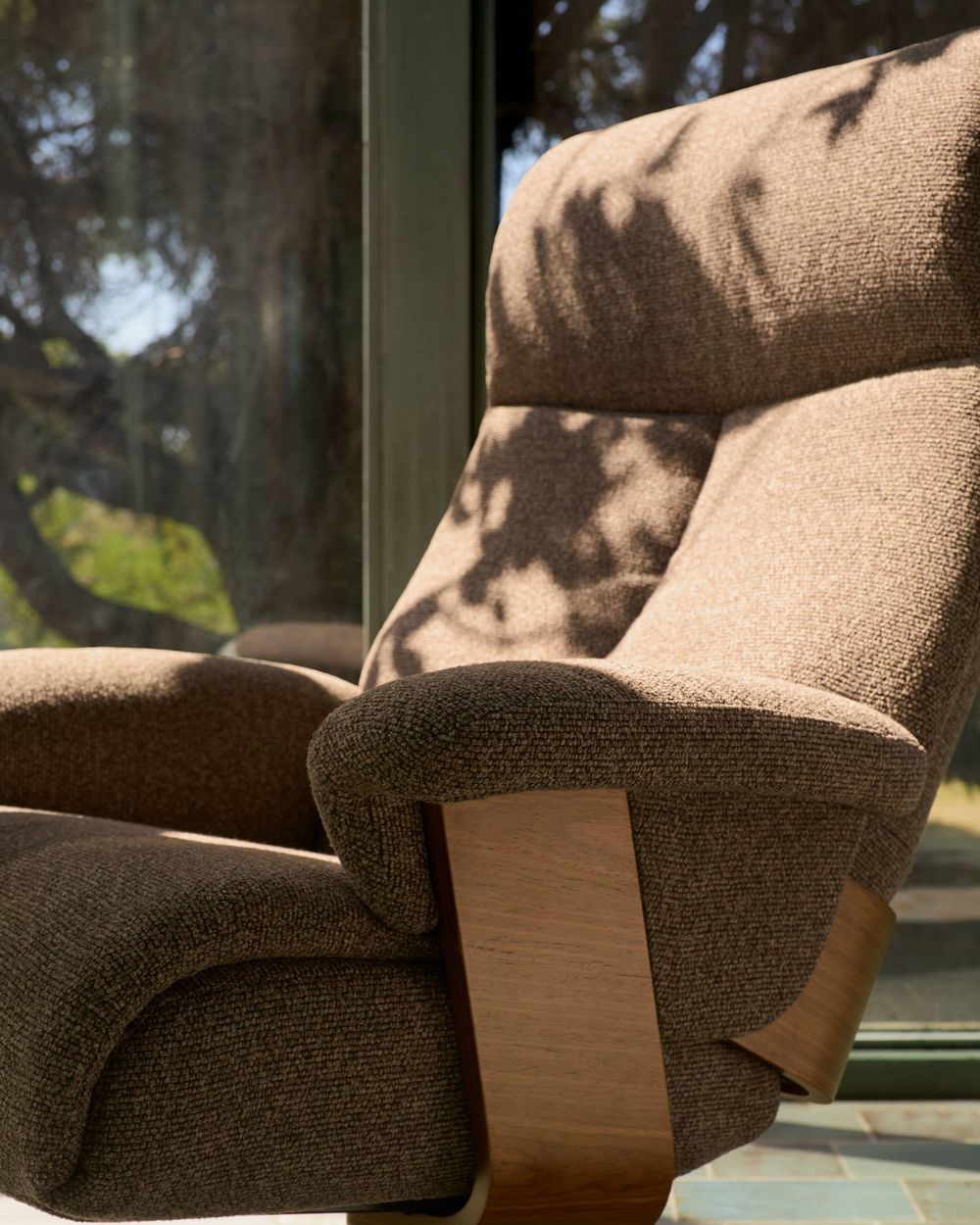 Draaifauteuil met voetbank TORIEL - Chocoladebruin KAV S00248FA09