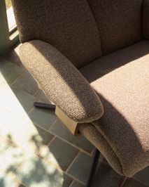 Draaifauteuil met voetbank TORIEL - Chocoladebruin KAV S00248FA09