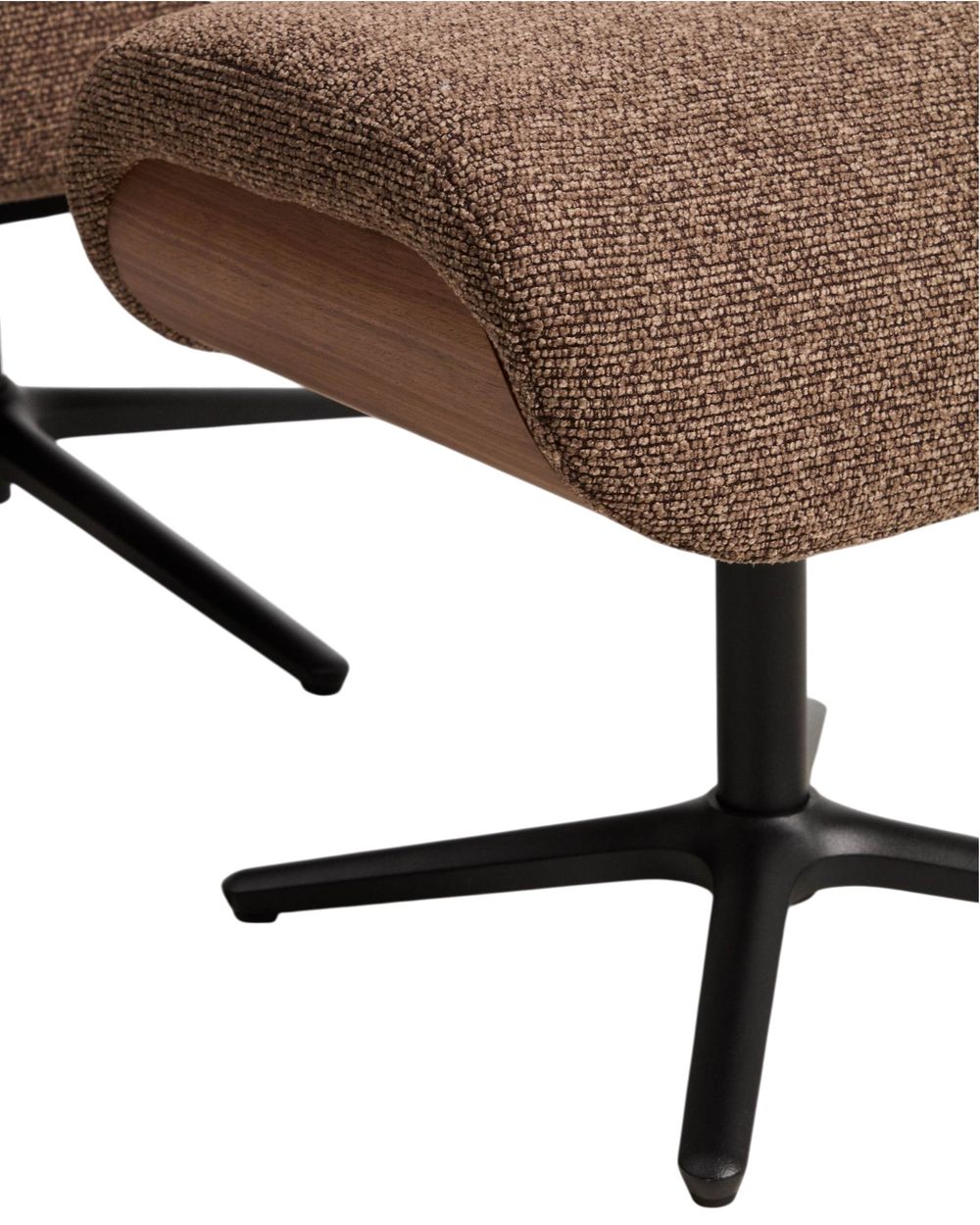 Draaifauteuil met voetbank TORIEL - Chocoladebruin KAV S00248FA09