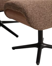 Draaifauteuil met voetbank TORIEL - Chocoladebruin KAV S00248FA09