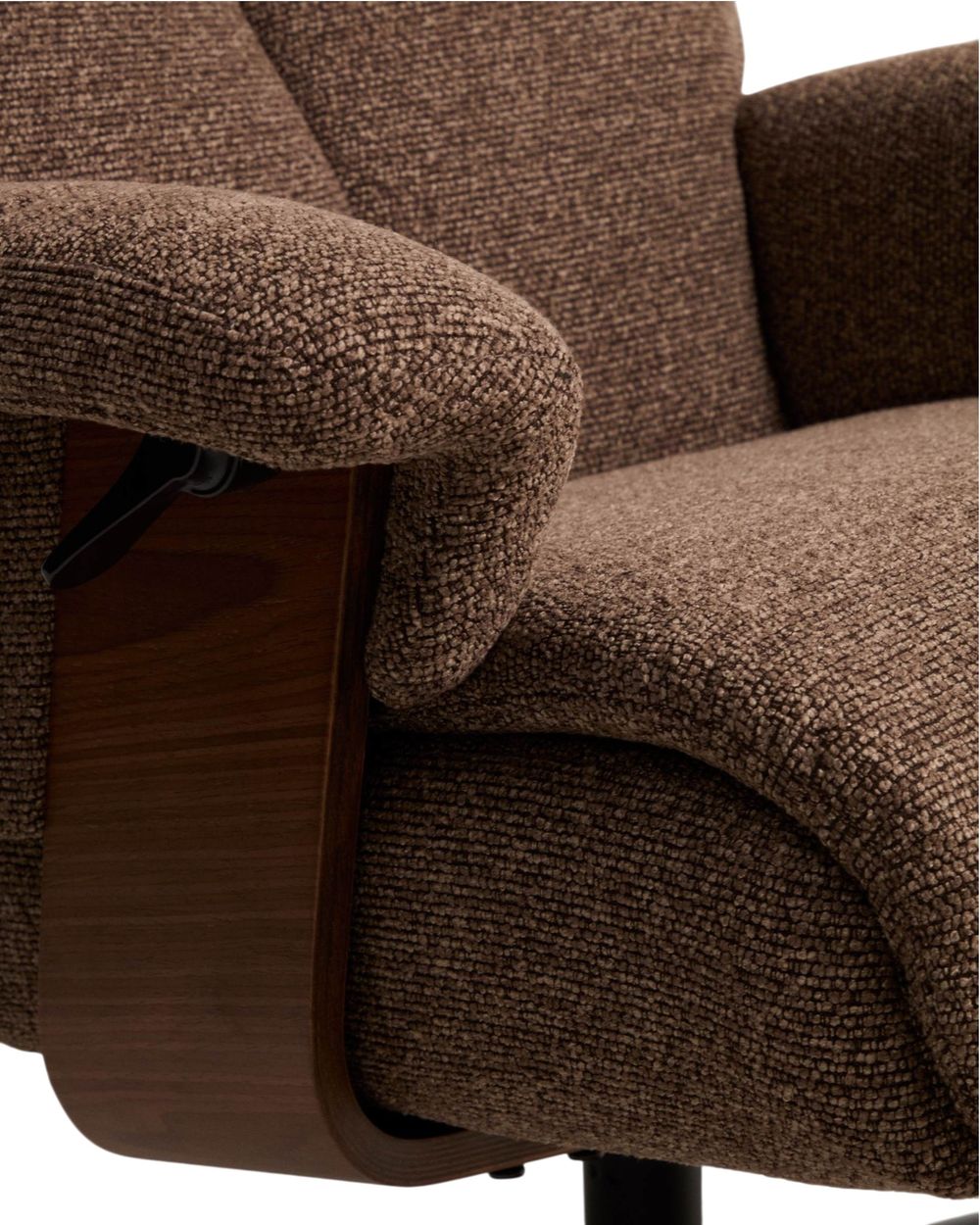 Draaifauteuil met voetbank TORIEL - Chocoladebruin KAV S00248FA09