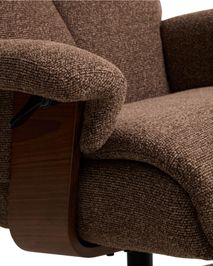 Draaifauteuil met voetbank TORIEL - Chocoladebruin KAV S00248FA09