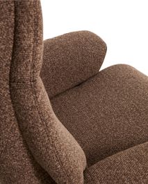 Draaifauteuil met voetbank TORIEL - Chocoladebruin KAV S00248FA09