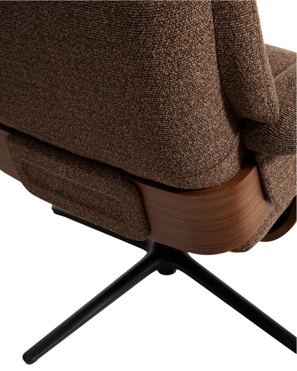 Draaifauteuil met voetbank TORIEL - Chocoladebruin KAV S00248FA09