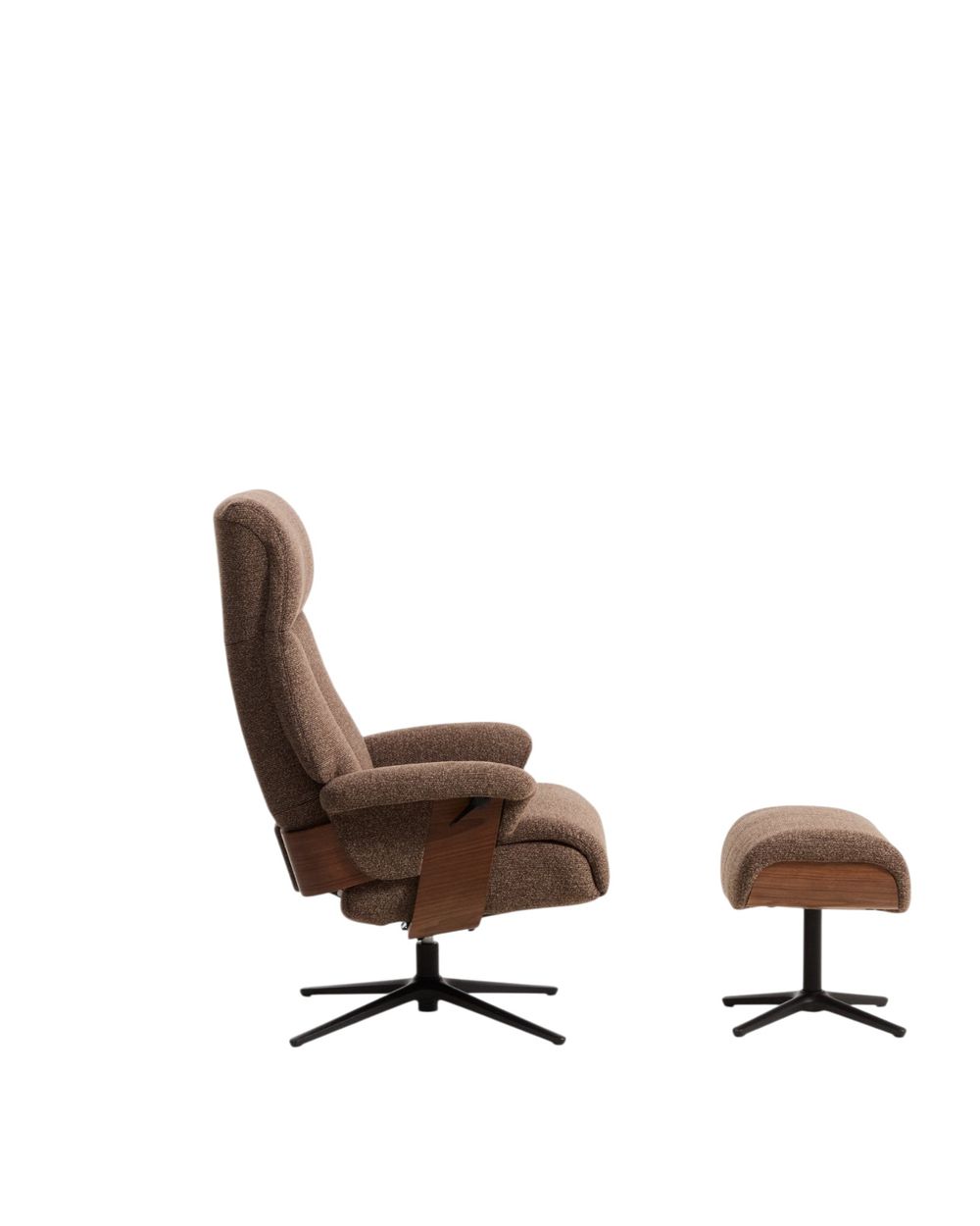 Draaifauteuil met voetbank TORIEL - Chocoladebruin KAV S00248FA09