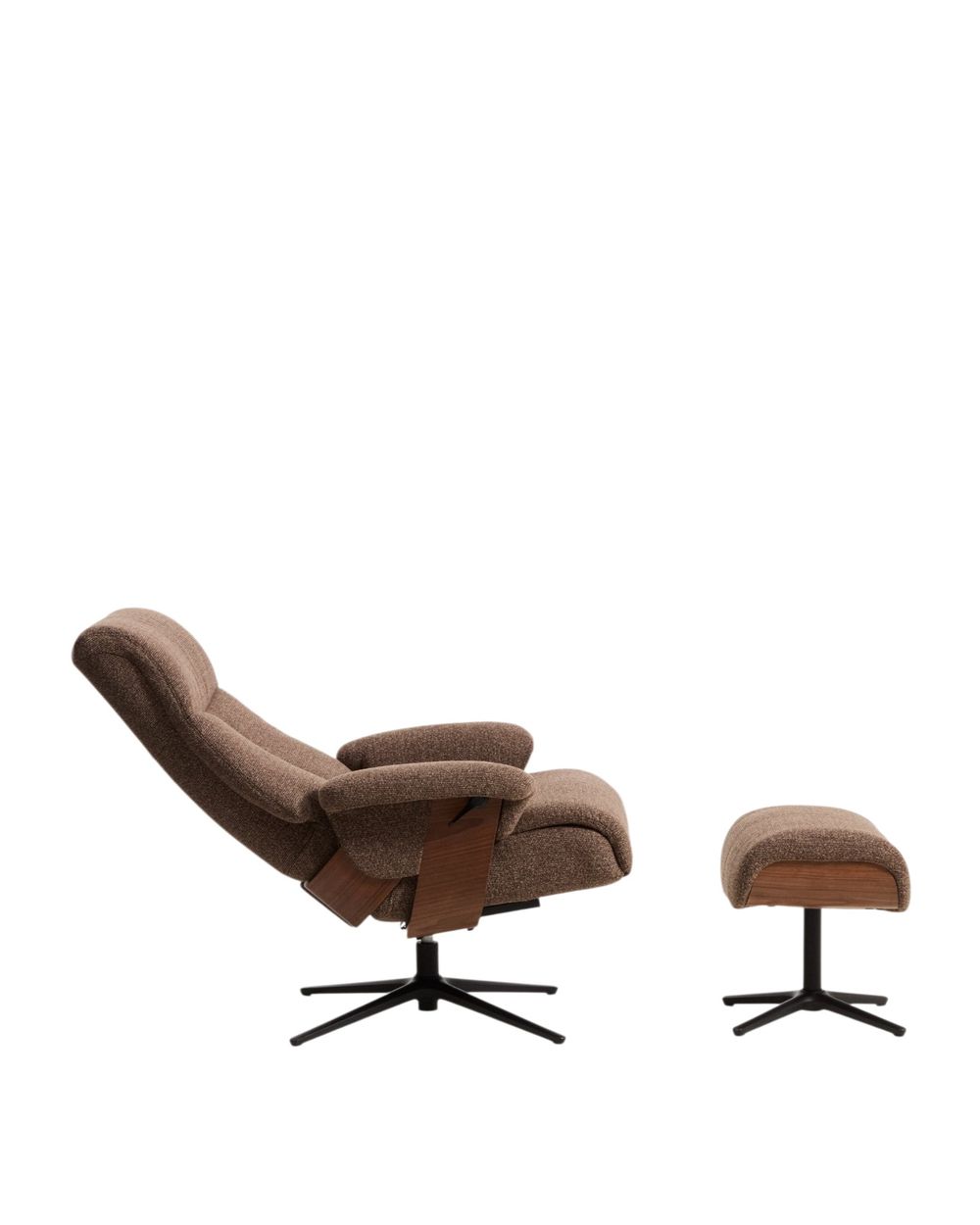 Draaifauteuil met voetbank TORIEL - Chocoladebruin KAV S00248FA09