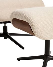 Draaifauteuil met voetbank TORIEL - Chocoladebruin KAV S00248FA12
