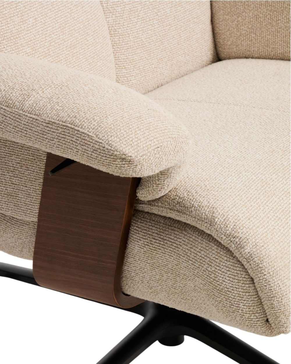 Draaifauteuil met voetbank TORIEL - Chocoladebruin KAV S00248FA12