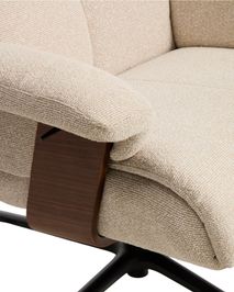 Draaifauteuil met voetbank TORIEL - Chocoladebruin KAV S00248FA12