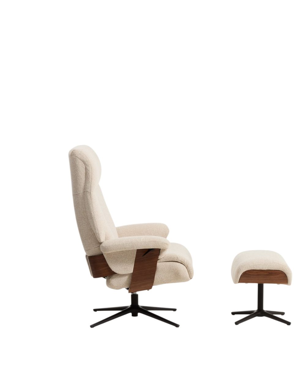 Draaifauteuil met voetbank TORIEL - Chocoladebruin KAV S00248FA12