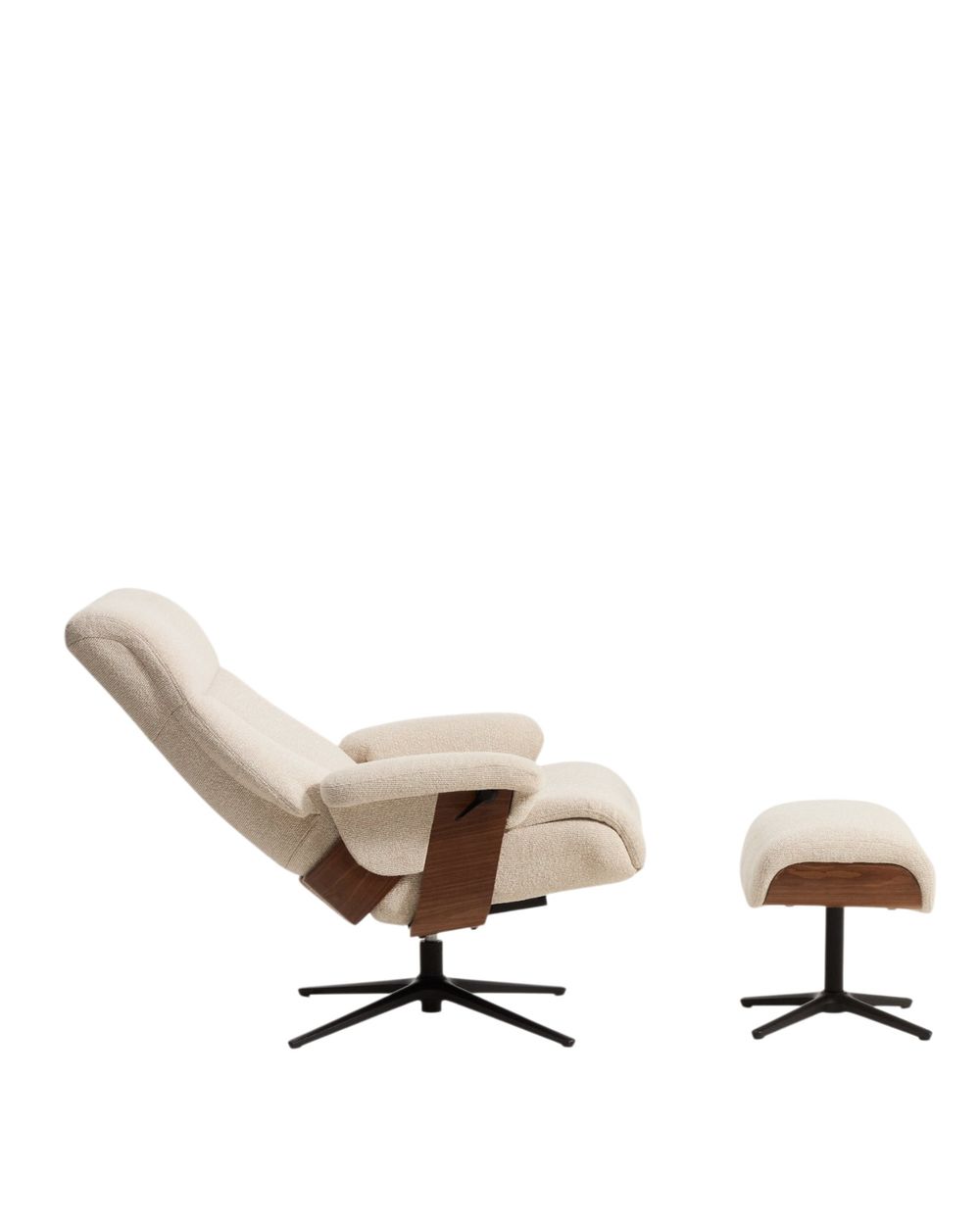 Draaifauteuil met voetbank TORIEL - Chocoladebruin KAV S00248FA12