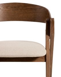 Barstoel GODIA - Walnoot eikenfineer / Beige stof KAV C00506MR10