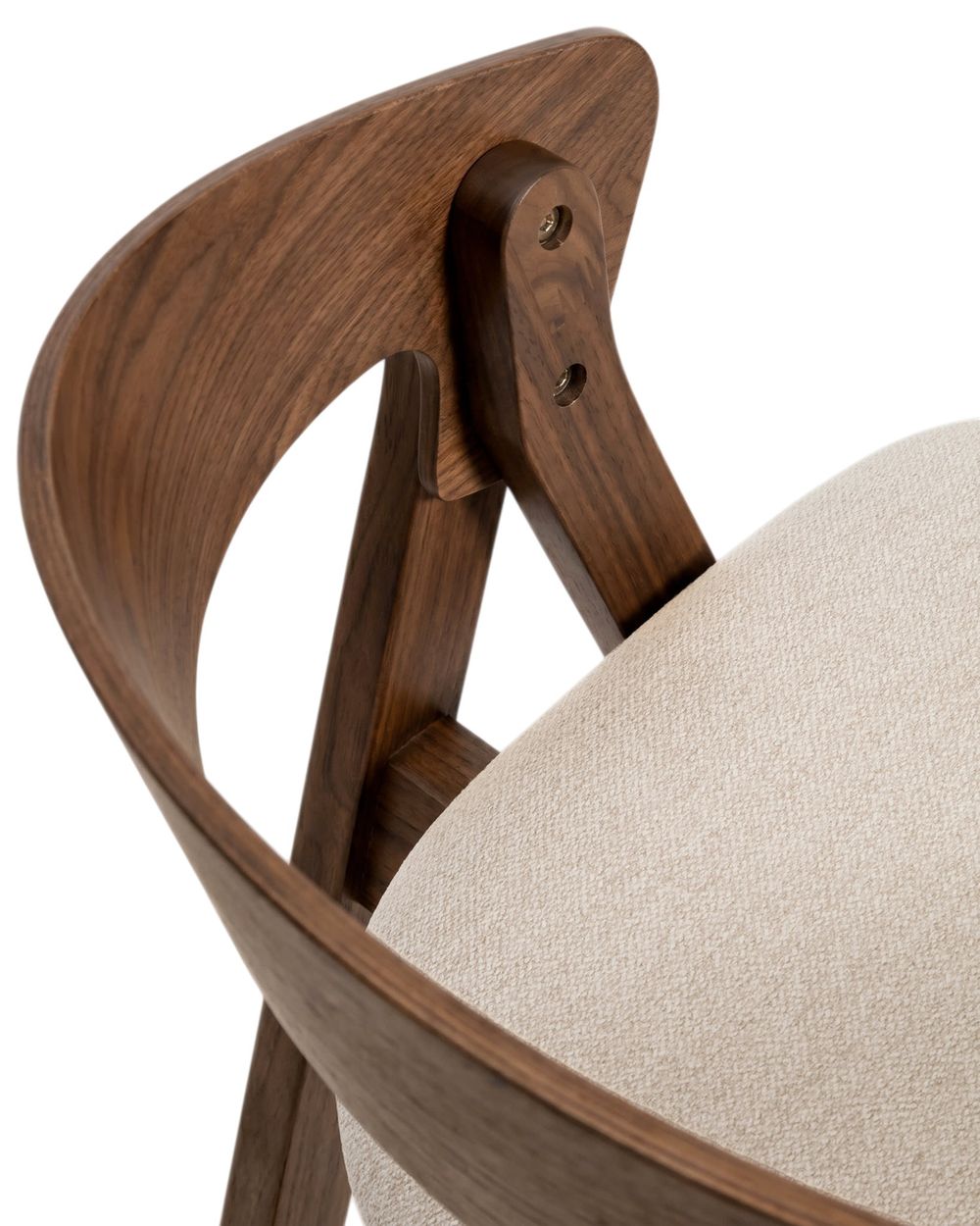 Barstoel GODIA - Walnoot eikenfineer / Beige stof KAV C00506MR10