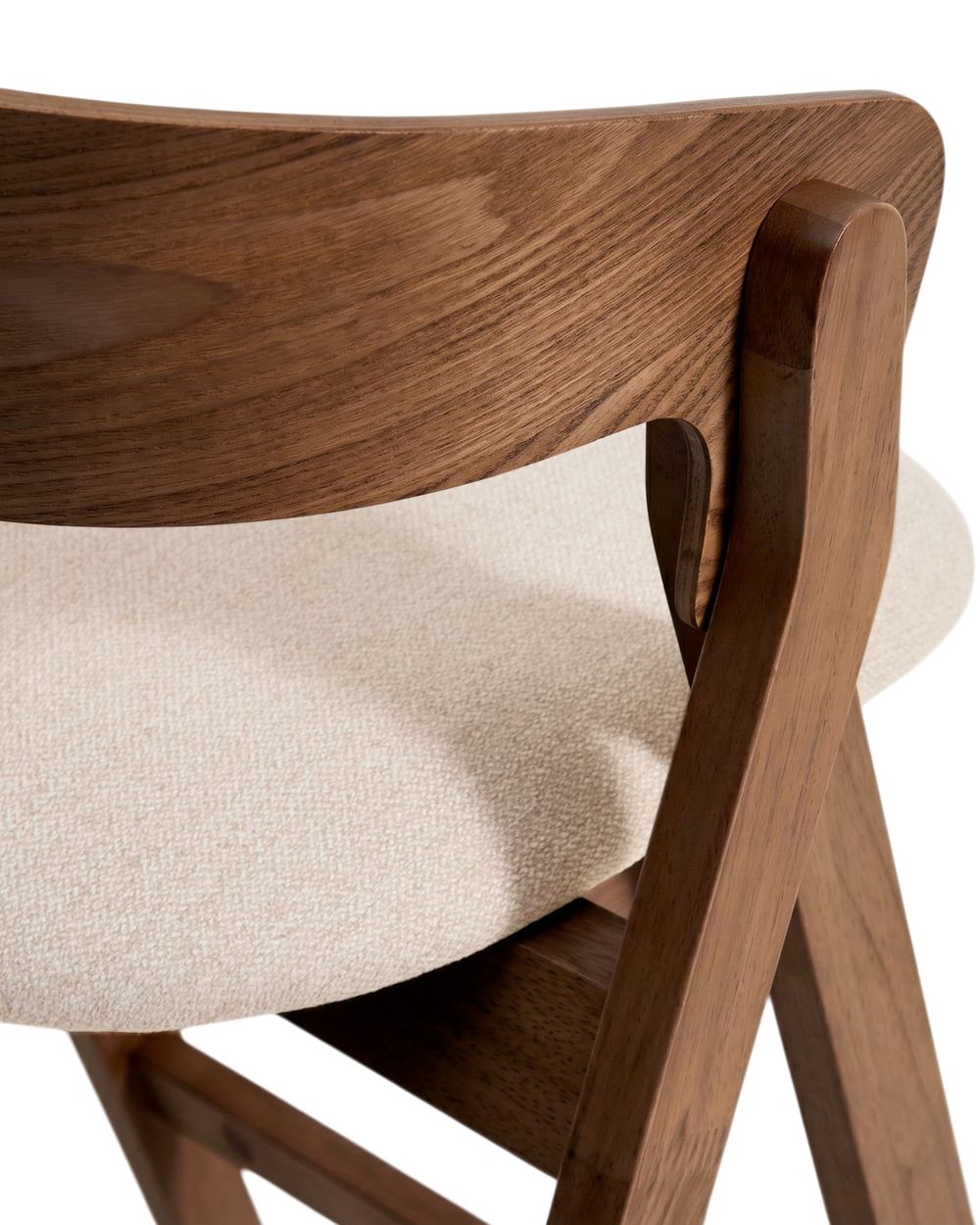 Barstoel GODIA - Walnoot eikenfineer / Beige stof KAV C00506MR10