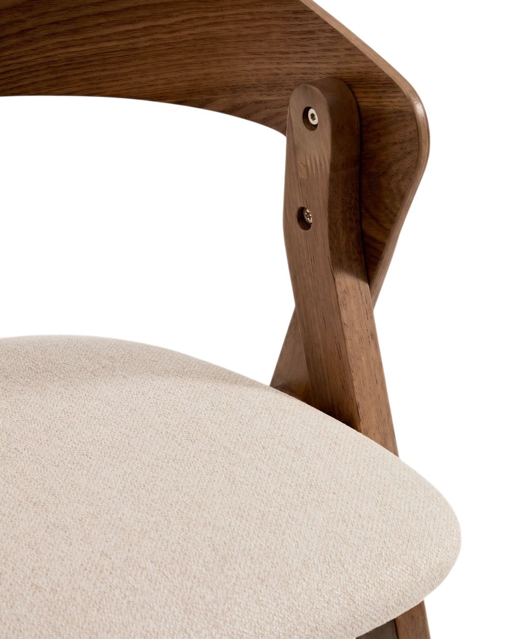 Barstoel GODIA - Walnoot eikenfineer / Beige stof KAV C00506MR10