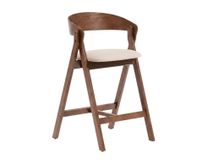 Barstoel GODIA - Walnoot eikenfineer / Beige stof KAV C00506MR10