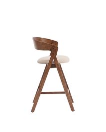 Barstoel GODIA - Walnoot eikenfineer / Beige stof KAV C00506MR10