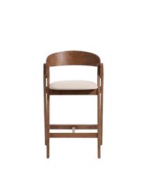 Barstoel GODIA - Walnoot eikenfineer / Beige stof KAV C00506MR10