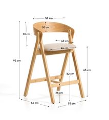 Barstoel GODIA - Walnoot eikenfineer / Beige stof KAV C00506MR12