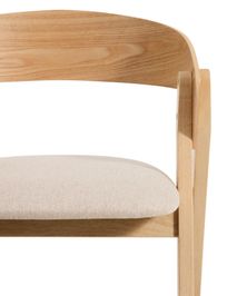Barstoel GODIA - Walnoot eikenfineer / Beige stof KAV C00506MR12