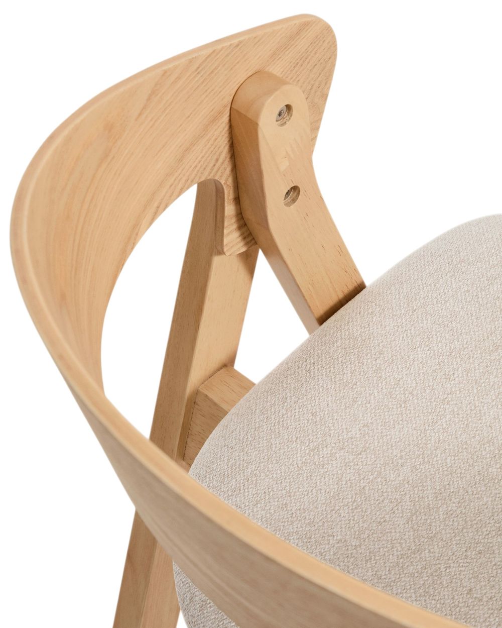 Barstoel GODIA - Walnoot eikenfineer / Beige stof KAV C00506MR12