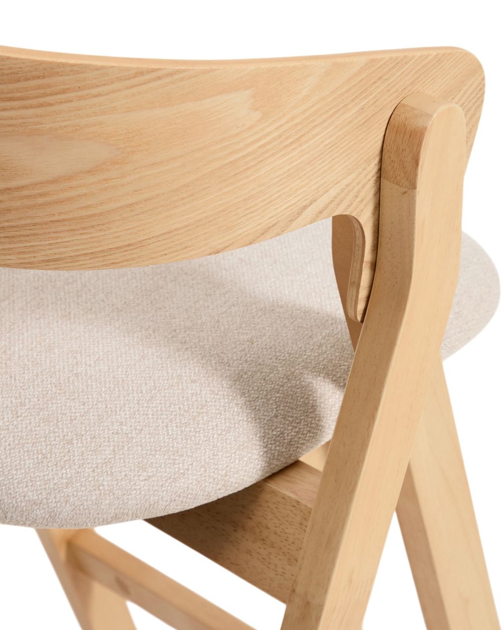 Barstoel GODIA - Walnoot eikenfineer / Beige stof KAV C00506MR12