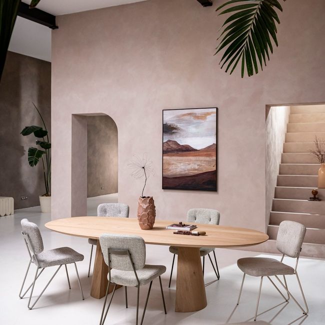 Eetkamertafel TRENTON - Donker eikenfineer