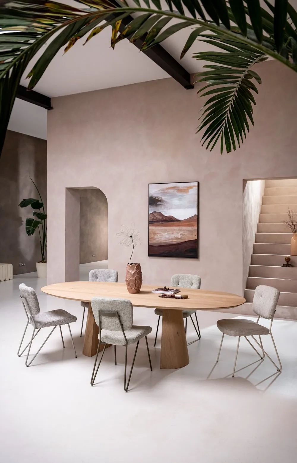 Eetkamertafel TRENTON - Naturel eikenfineer XOO 52292-NAT