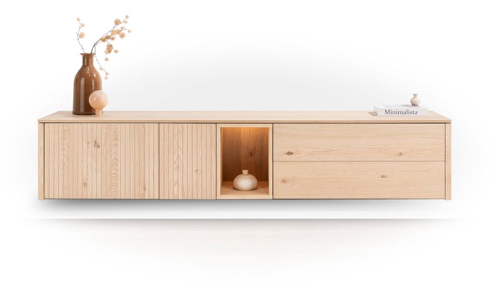 Tv-meubel TRENTON - Donker eikenfineer XOO 52281-NAT