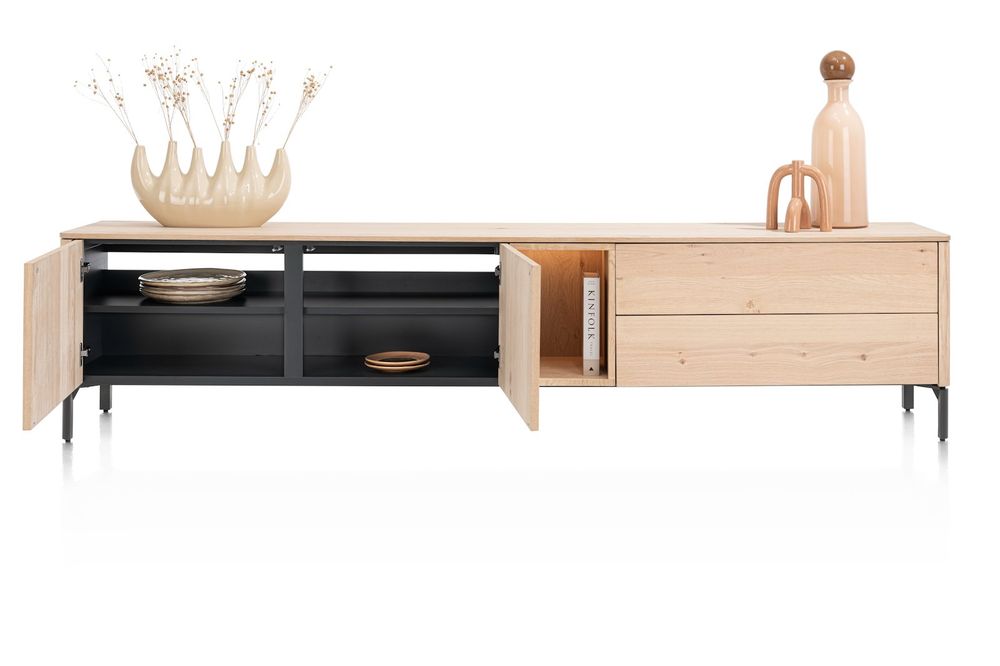 Tv-meubel TRENTON - Donker eikenfineer XOO 52280-NAT