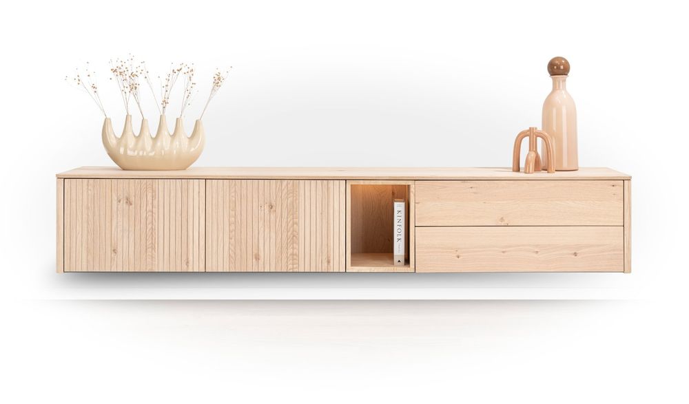Tv-meubel TRENTON - Donker eikenfineer XOO 52280-NAT