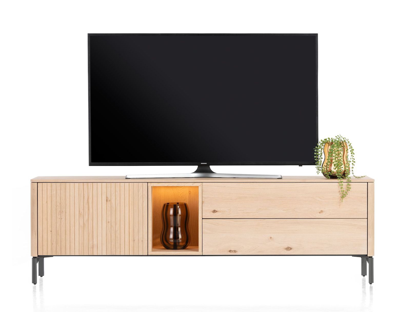 Tv-meubel TRENTON - Naturel eikenfineer