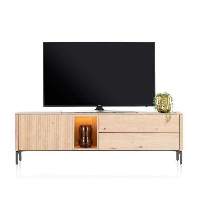 Tv-meubel TRENTON - Naturel eikenfineer