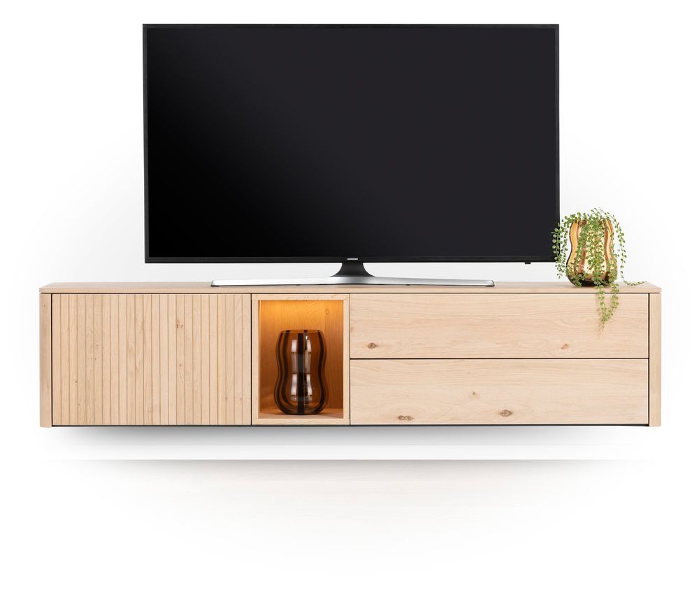 Tv-meubel TRENTON - Donker eikenfineer XOO 52282-NAT