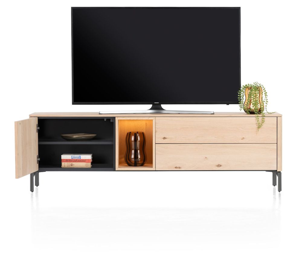Tv-meubel TRENTON - Donker eikenfineer XOO 52282-NAT