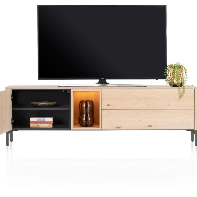 Tv-meubel TRENTON - Naturel eikenfineer