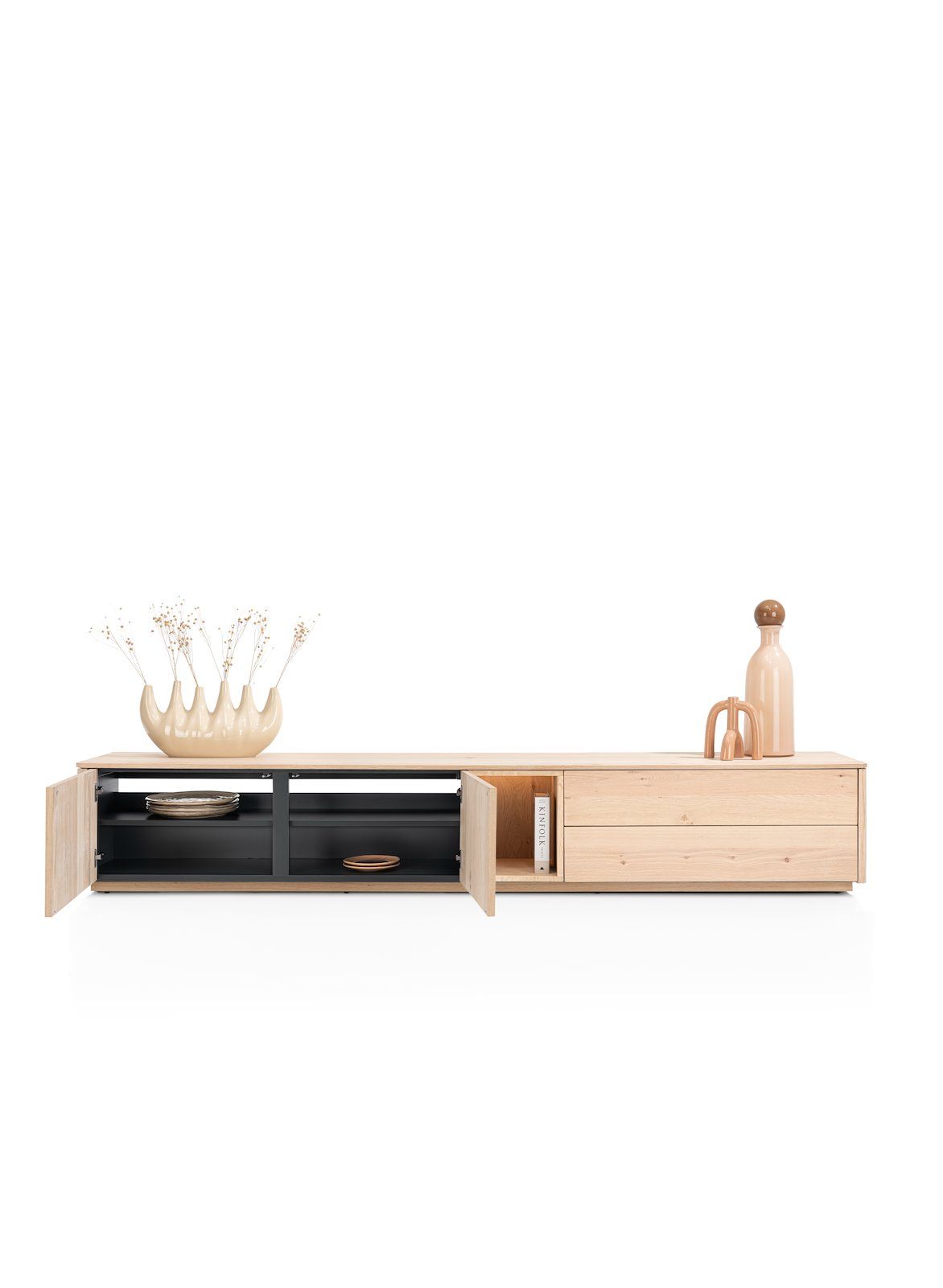Tv-meubel TRENTON - Naturel eikenfineer