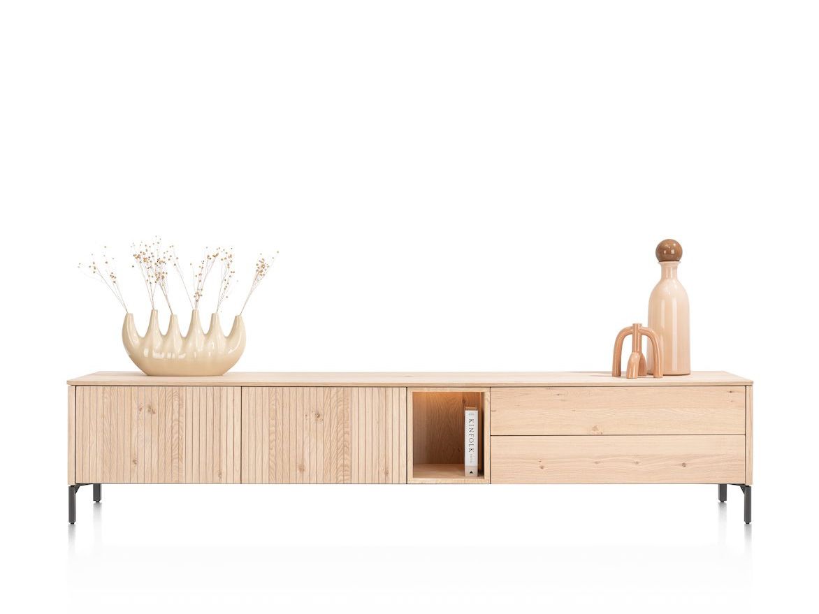 Tv-meubel TRENTON - Naturel eikenfineer