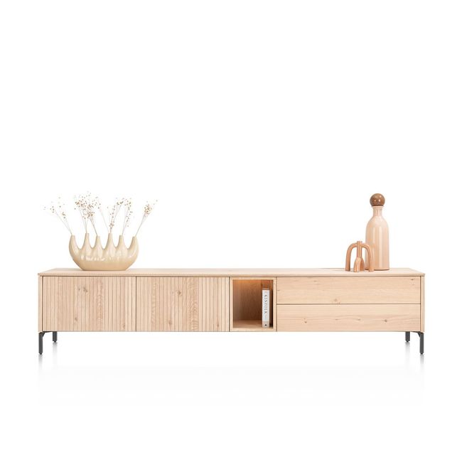 Tv-meubel TRENTON - Naturel eikenfineer
